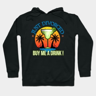 Just Divorced Buy Me A Drink Margarita Palm Trees Sunset Hoodie